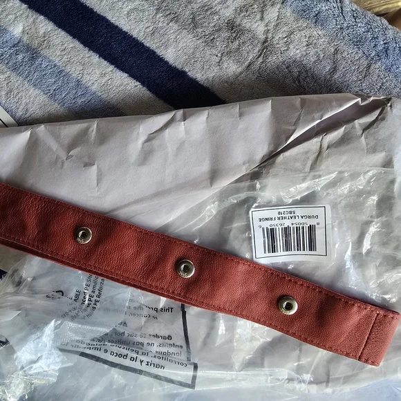 Red Fringe Leather Bag - Picture 2 of 2